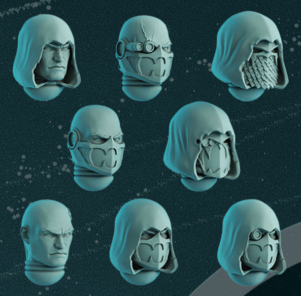 Space Warrior Head Pack | Scylla Legion | DakkaDakka | Sci-Fi Grimdark Custom Bitz Wargaming Miniatures 28mm 32mm