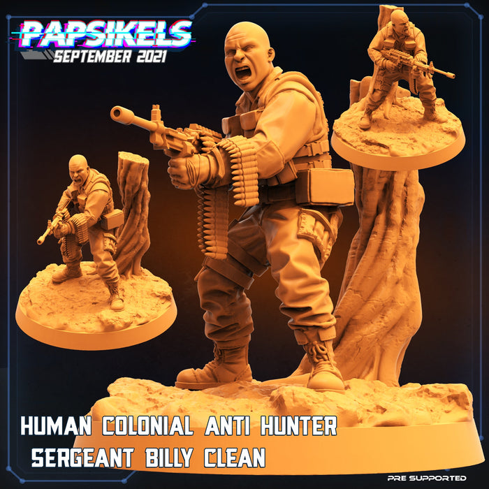 Sergeant Billy Clean | Skull Hunters Vs Exterminators II | Sci-Fi Miniature | Papsikels TabletopXtra