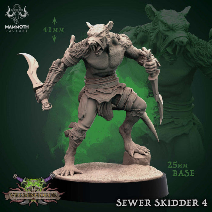Sewer Skidder 4 | Verminhorde | Fantasy Miniature | Mammoth Factory TabletopXtra