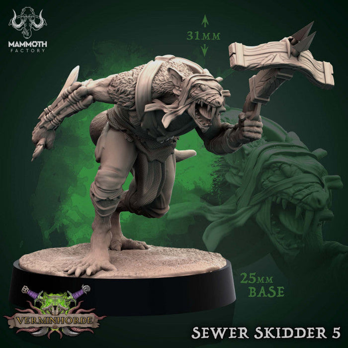 Sewer Skidder 5 | Verminhorde | Fantasy Miniature | Mammoth Factory TabletopXtra
