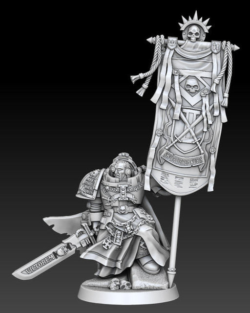 Silver Warden Ancient Banner Bearer | Silver Wardens | Sci-Fi Miniature | DMG Minis TabletopXtra