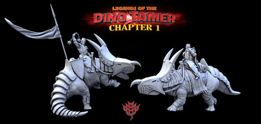 Sir Pike and his Spiked Trike Miniatures | Legends of the Dino Tamer: Chapter One | Fantasy Miniature | Mini Monster Mayhem TabletopXtra