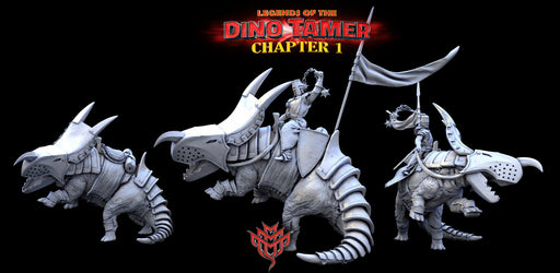 Sir Pike and his Spiked Trike (Pose 1) | Legends of the Dino Tamer: Chapter One | Fantasy Miniature | Mini Monster Mayhem TabletopXtra