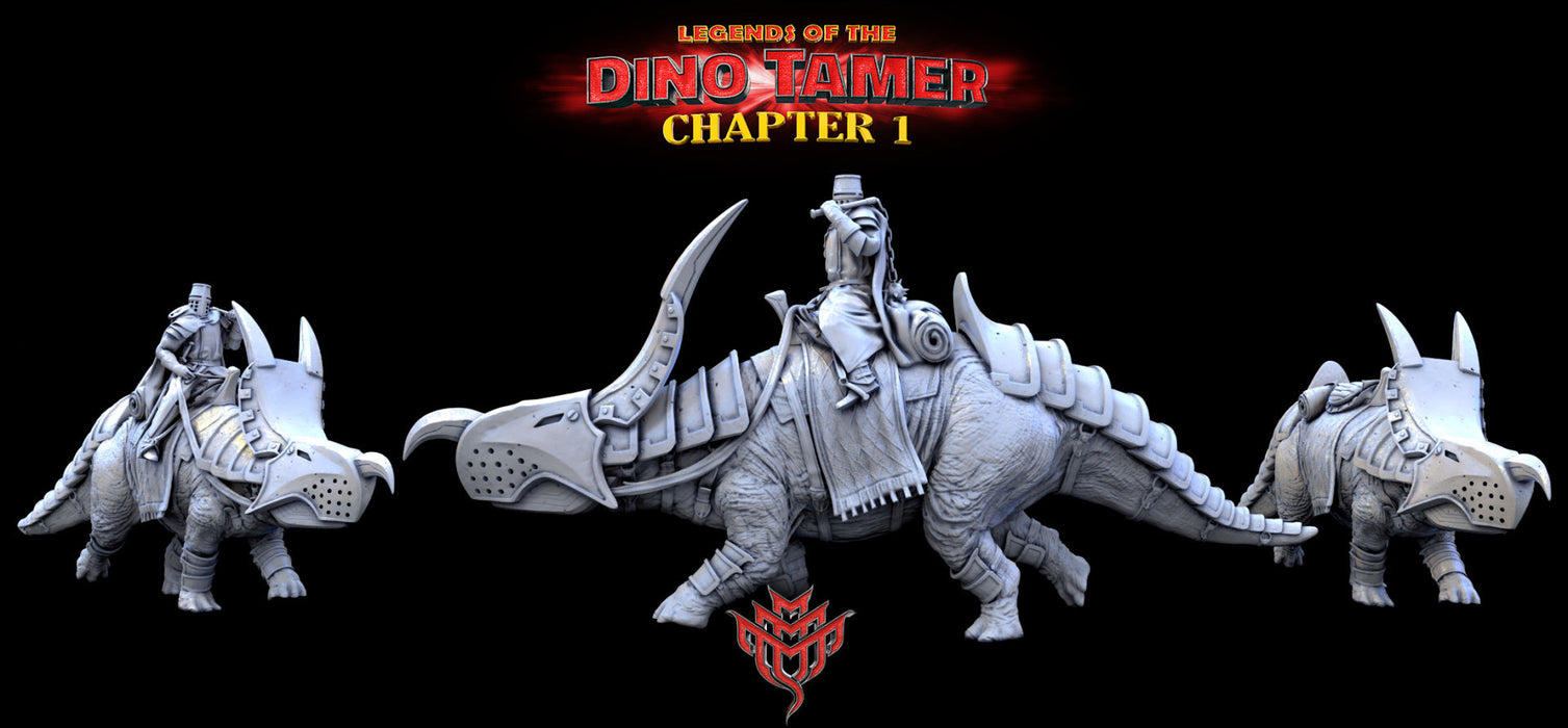 Sir Pike and his Spiked Trike (Pose 2) | Legends of the Dino Tamer: Chapter One | Fantasy Miniature | Mini Monster Mayhem TabletopXtra