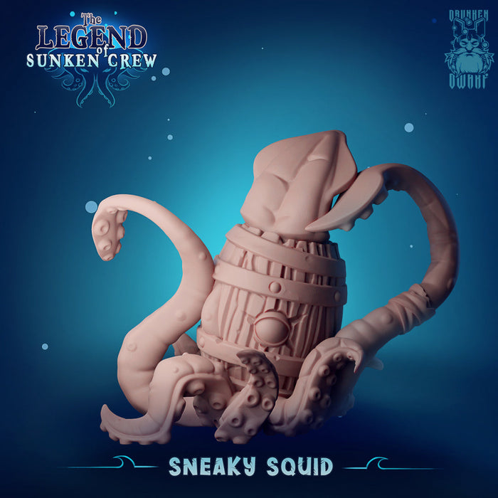 Sneaky Squid | The Legend of Sunken Crew | Fantasy Miniature | Drunken Dwarf TabletopXtra