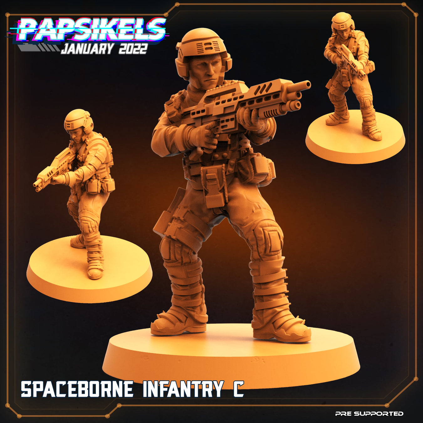 Spaceborne Infantry C | Dropship Troopers II | Sci-Fi Miniature | Papsikels TabletopXtra