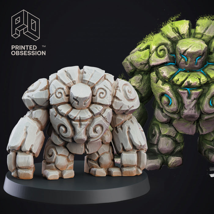 Stone Golem | Construct | Fantasy Miniature | Printed Obsession TabletopXtra