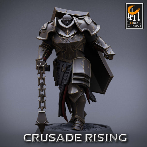 Templar w/Flail B | Crusade Rising | Fantasy Miniature | Lord of the Print TabletopXtra