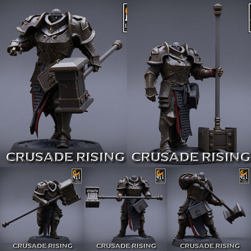 Templar w/ Hammer Miniatures | Crusade Rising | Fantasy Miniature | Lord of the Print TabletopXtra