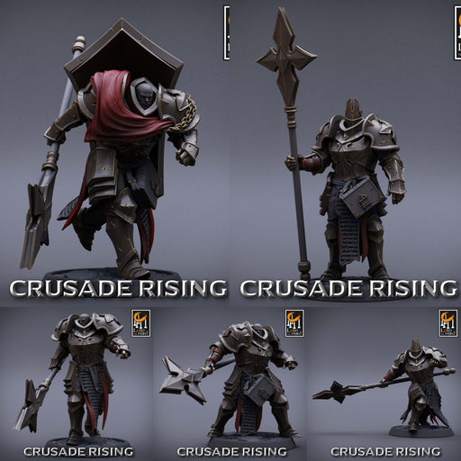 Templar w/ Lance Miniatures | Crusade Rising | Fantasy Miniature | Lord of the Print TabletopXtra