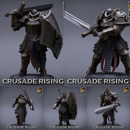 Templar w/ Sword Miniatures | Crusade Rising | Fantasy Miniature | Lord of the Print TabletopXtra