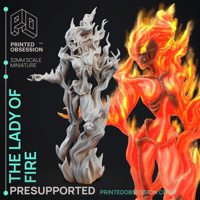 The Lady of Fire | Circus of Horrors | Fantasy Miniature | Printed Obsession TabletopXtra