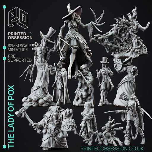 The Lady of Pox Miniatures (Full Set) | Fantasy Miniature | Printed Obsession TabletopXtra