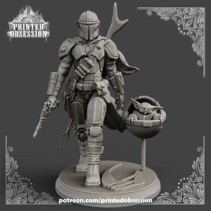 The Mandalorian (150mm) | Star Wars | Fantasy Miniature | Printed Obsession TabletopXtra