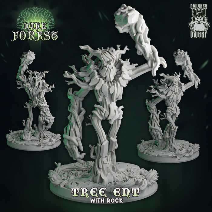 Tree Ent with Rock | Dark Forest Part 1 | Fantasy Miniature | Drunken Dwarf TabletopXtra