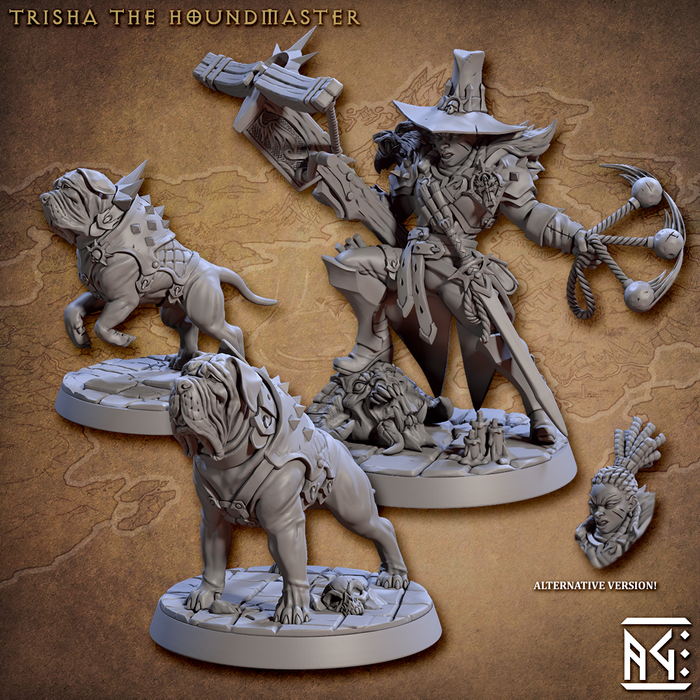 Trisha the Houndmaster (Alt) | Requiem Demon Hunters | Fantasy Miniature | Artisan Guild TabletopXtra
