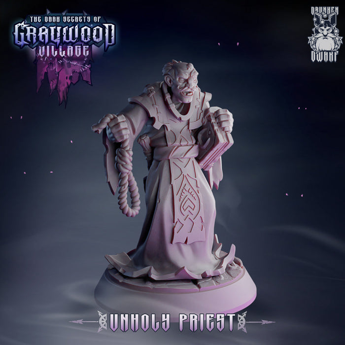 Unholy Priest | Graywood Village | Fantasy Miniature | Drunken Dwarf TabletopXtra