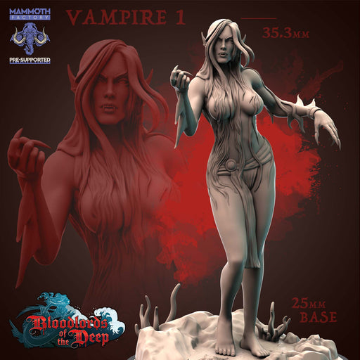 Vampire A | Blood Lords of the Deep | Fantasy Miniature | Mammoth Factory TabletopXtra