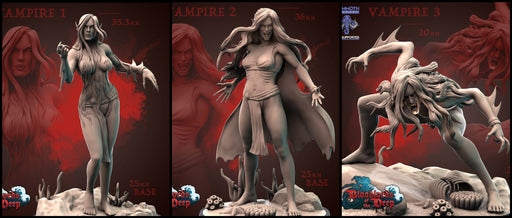 Vampire Miniatures | Blood Lords of the Deep | Fantasy Miniature | Mammoth Factory TabletopXtra