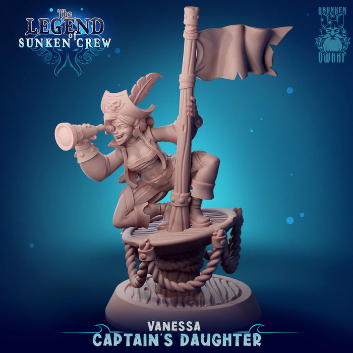 Vanessa Captains Daughter 2 | The Legend of Sunken Crew | Fantasy Miniature | Drunken Dwarf TabletopXtra
