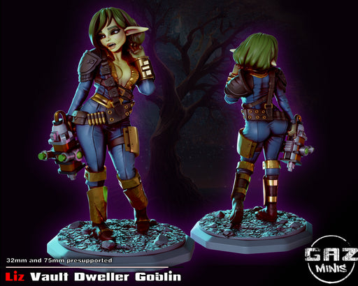 Vault Dweller Goblin | Pin-Ups of the Apocalypse | Fantasy Miniature | Gaz Minis TabletopXtra