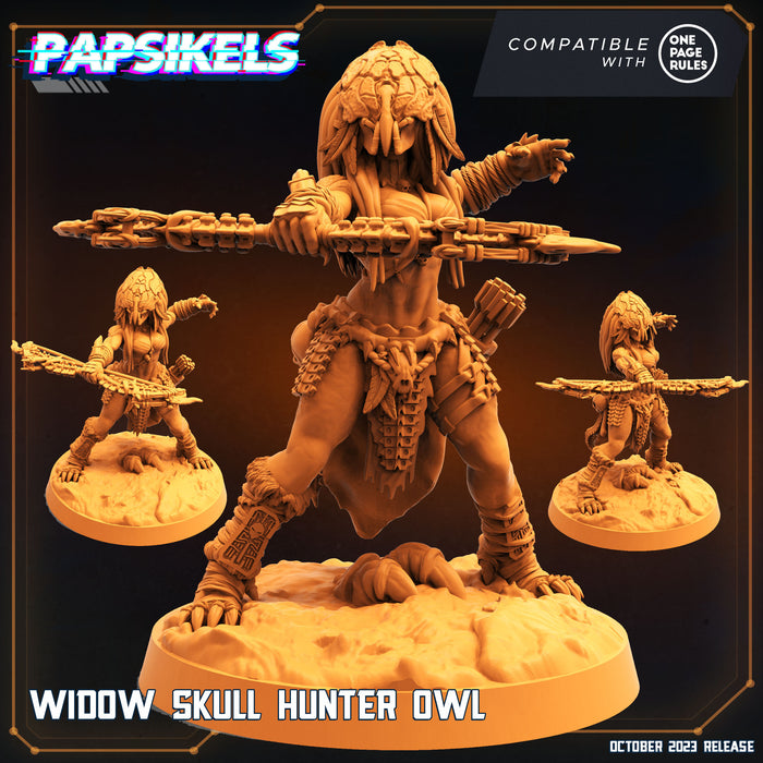 Widow Skull Hunter Owl | Skull Hunters | Sci-Fi Miniature | Papsikels