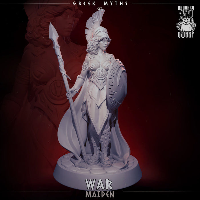 War Maiden | Greek Myths | Fantasy Miniature | Drunken Dwarf TabletopXtra