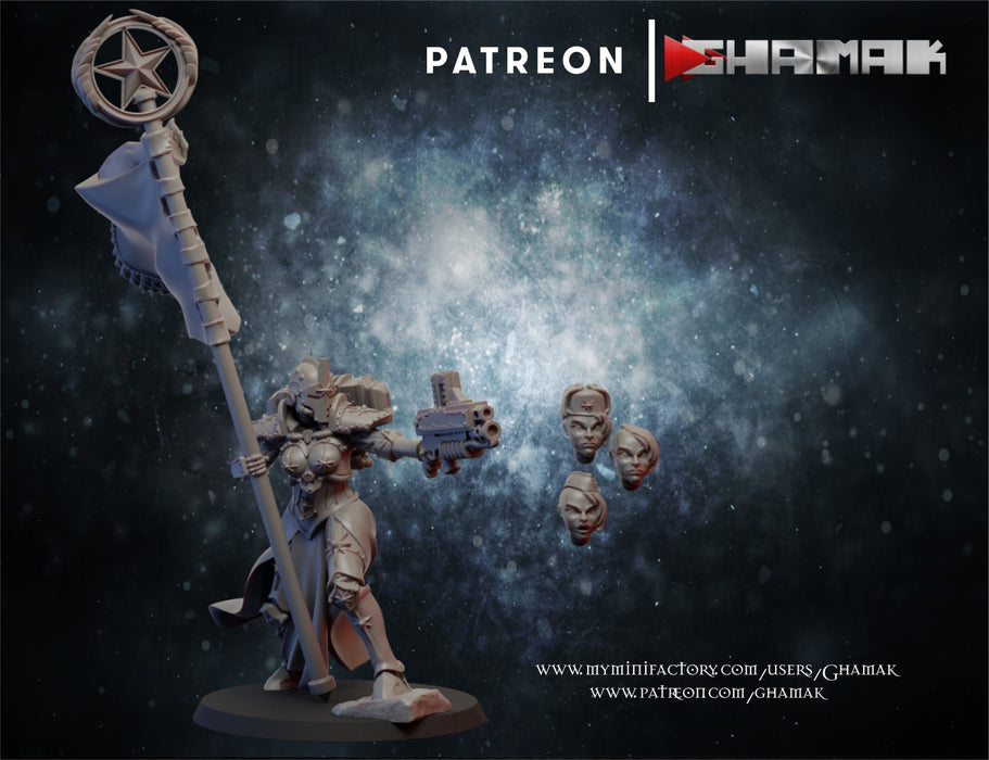 Warrior 4 | Red Sisters | Fantasy Miniature | Ghamak TabletopXtra