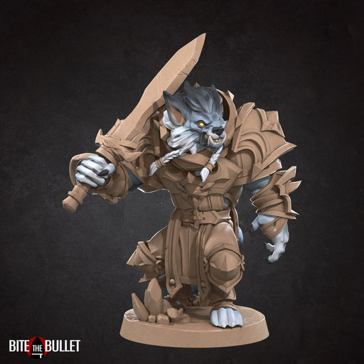 Warrior w/ Sword | Worgen | Fantasy Miniature | Bite the Bullet TabletopXtra
