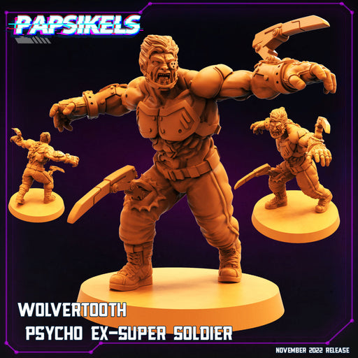 Wolvertooth Psycho Ex-Super Soldier | Cyberpunk | Sci-Fi Miniature | Papsikels TabletopXtra