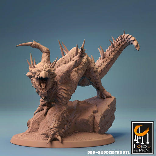 Young Brown Dragon | One Too Many Pickaxes Towards The Abyss | Fantasy Miniature | Lord of the Print TabletopXtra