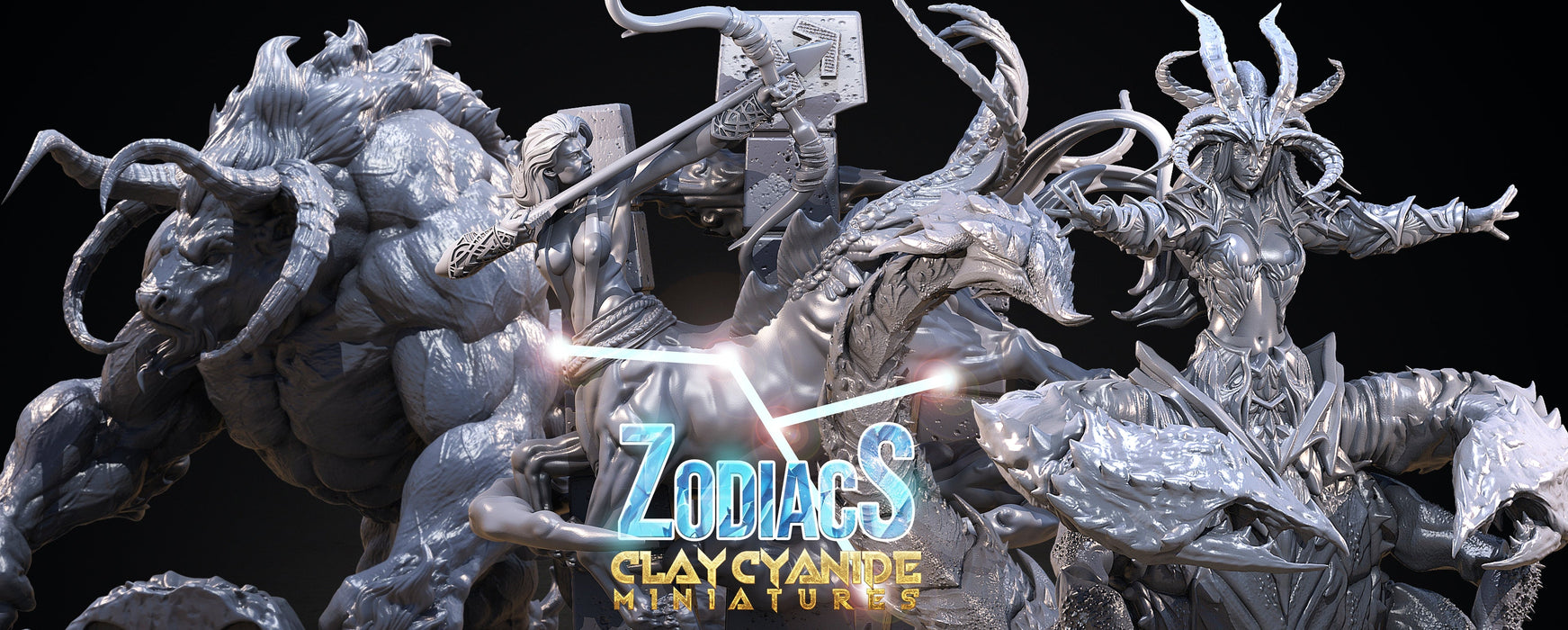 Zodiac Miniatures (Full Set) | Fantasy Miniature | Clay Cyanide TabletopXtra