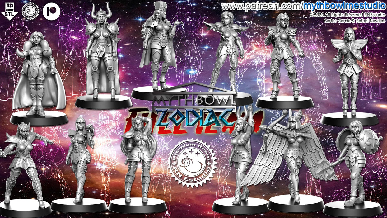 Zodiac Miniatures (Full Team) | Mythbowl | Fantasy Miniature | RN Estudio TabletopXtra