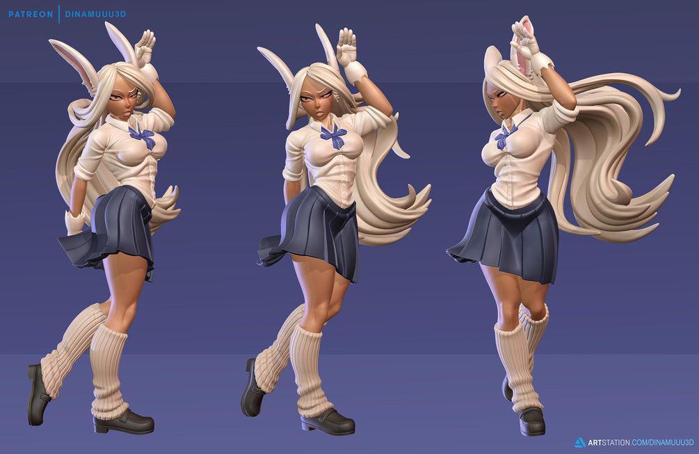 Rabbit Hero Uniform | Pin-Up Miniature Statue | Dinamuu3D