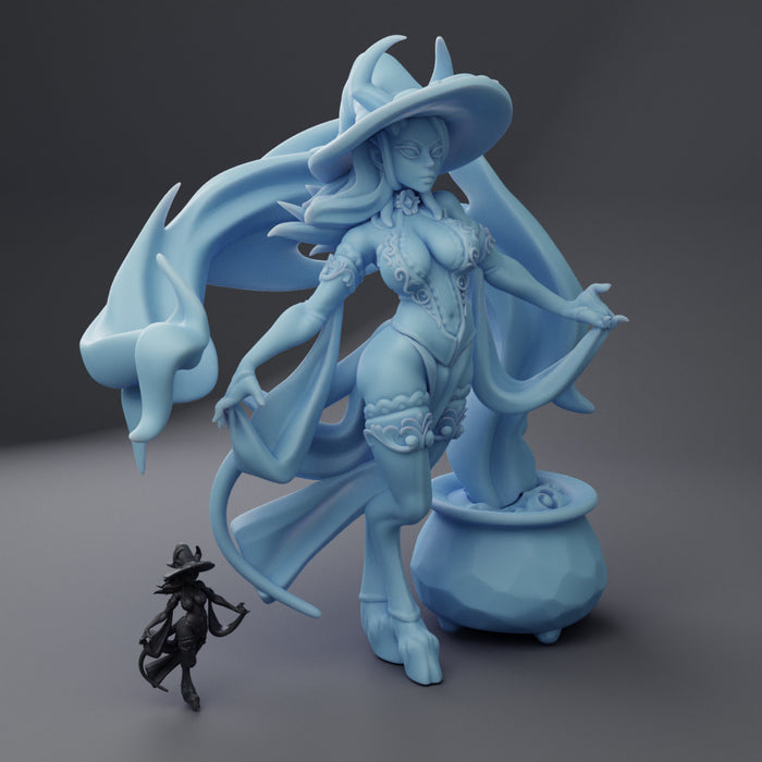 Alytress the Witch w/ Cauldron | Strahdsilvania | Fantasy Miniature | Twin Goddess Miniatures