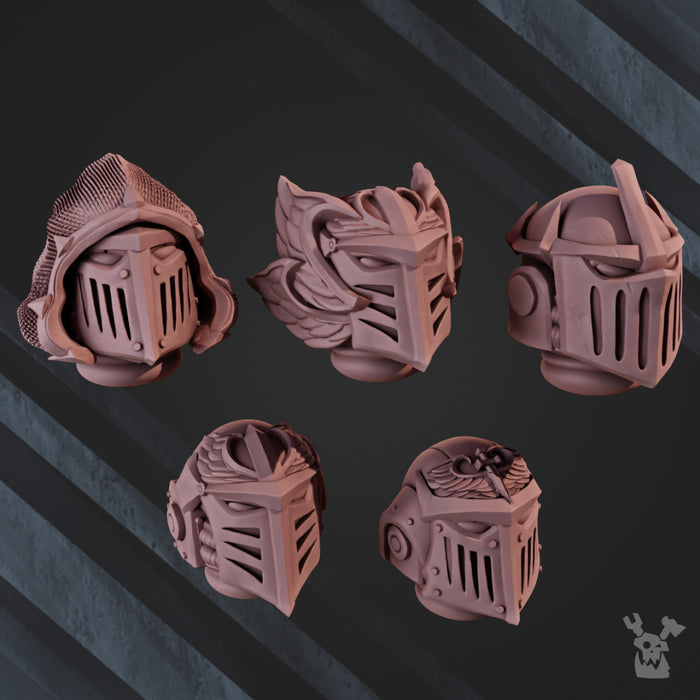 5x Winged Lion Helmets | DakkaDakka | Sci-Fi Grimdark Custom Bitz Wargaming Miniatures 28mm 32mm