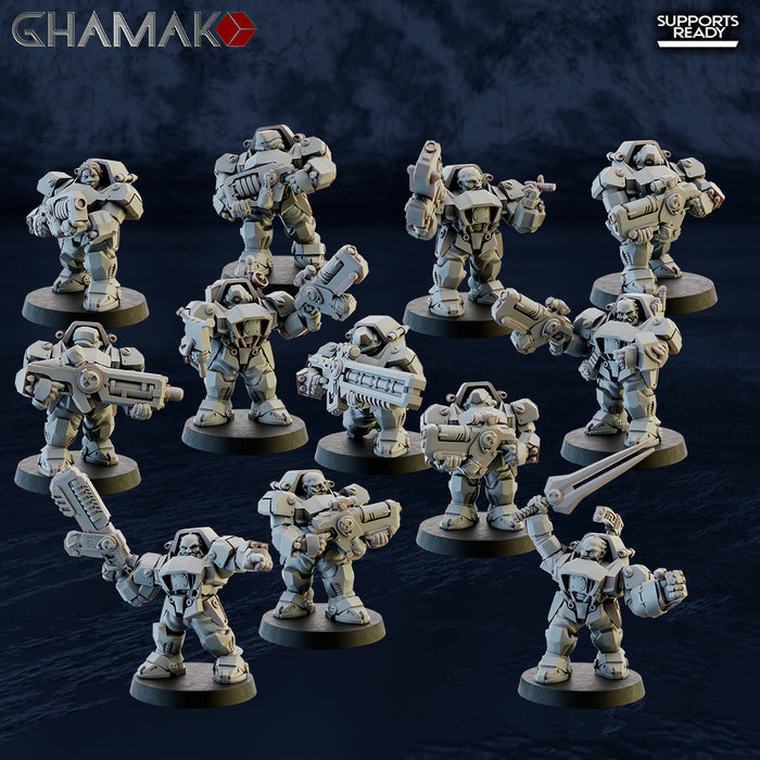 Boarder's Warriors Miniatures | Space Dwarves | Grimdark Proxy Miniature | Ghamak