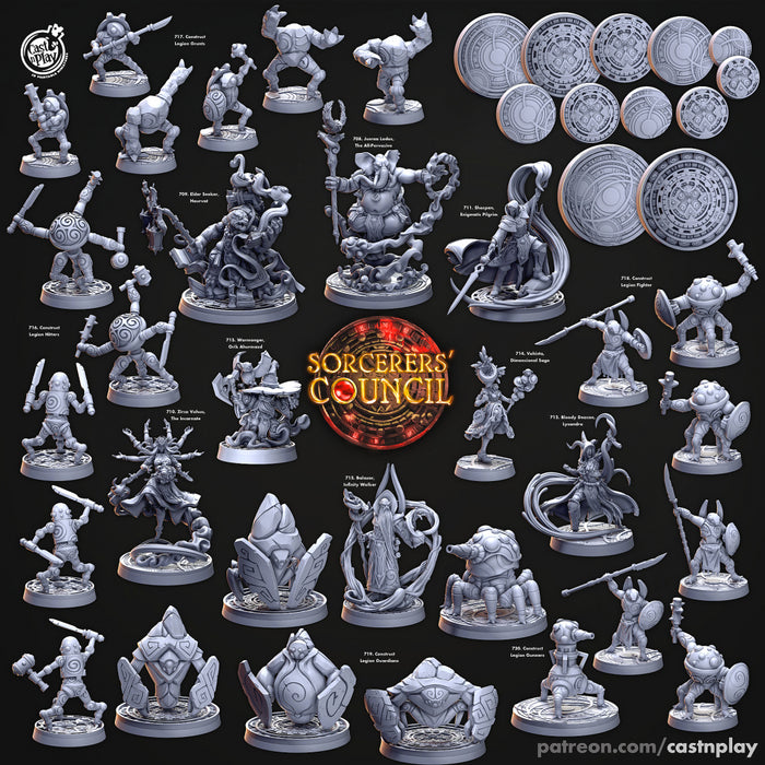 Sorcerers Council Miniatures (Full Set) | Fantasy Miniature | Cast n Play
