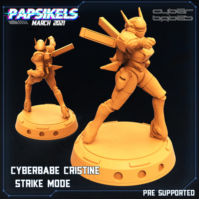 Cyber Babe Cristine Strike Mode | Cyberpunk | Sci-Fi Miniature | Papsikels