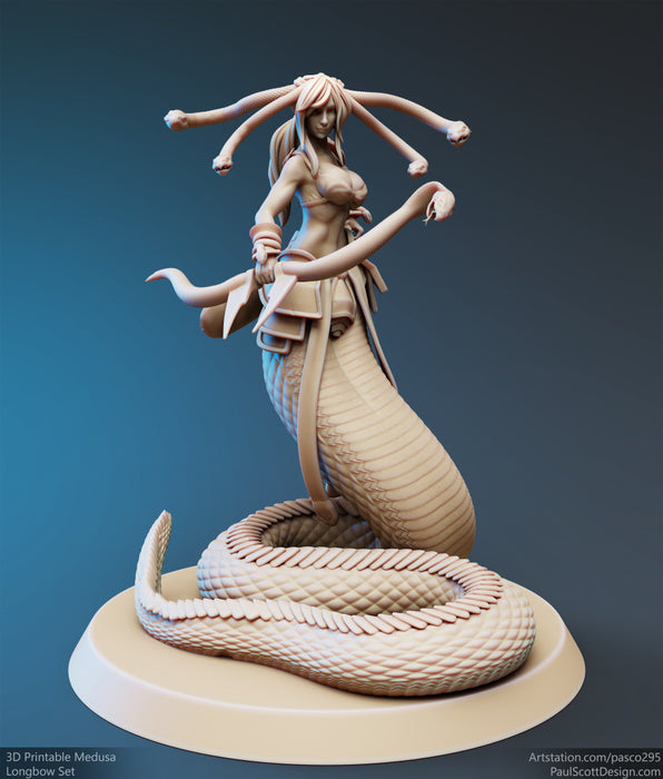 Medusa Elite Longbow Miniatures | Nagas | Fantasy Miniature | PS Miniatures