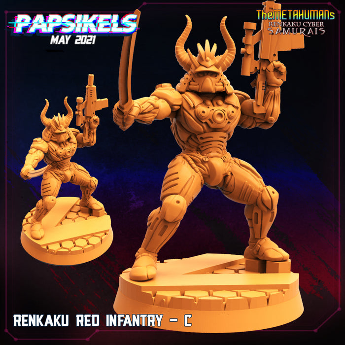 Renkaku Red Infantry C | Cyberpunk | Sci-Fi Miniature | Papsikels