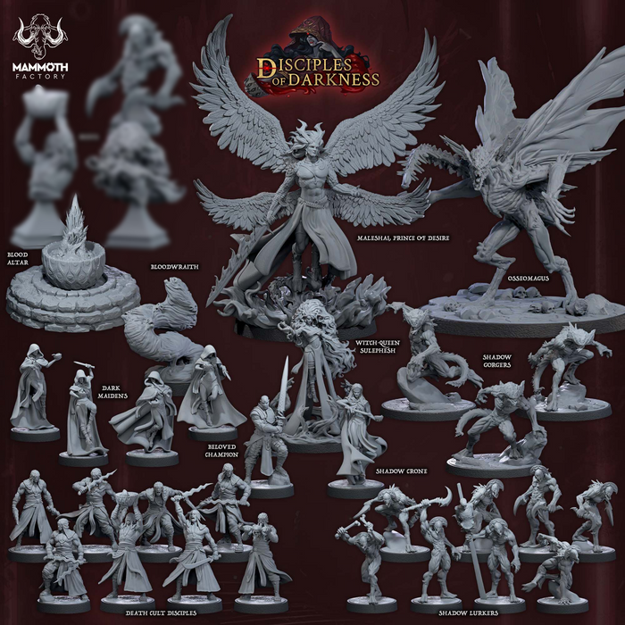 Disciples of Darkness Miniatures (Full Set) | Fantasy Miniature | Mammoth Factory