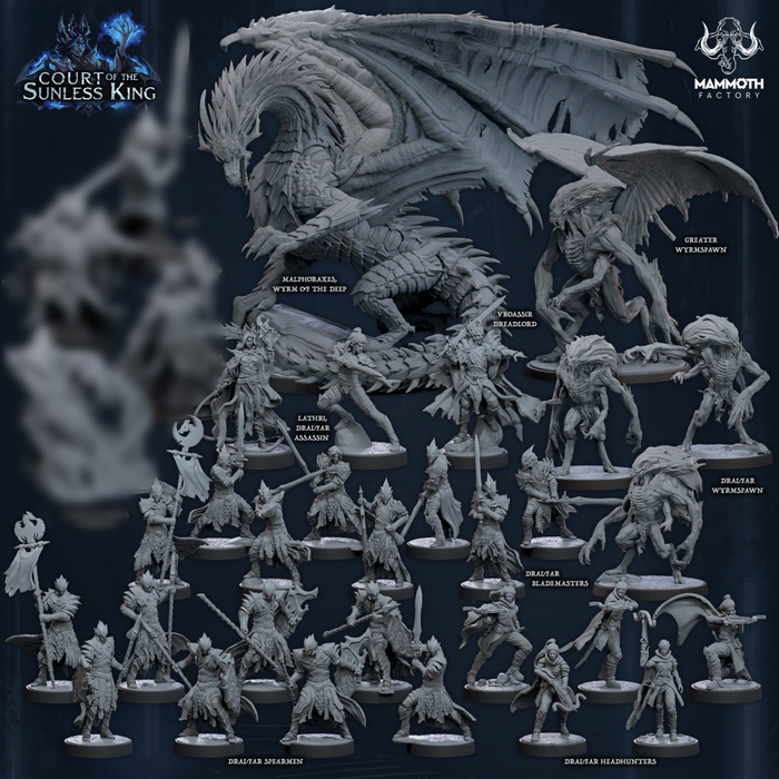 Court of the Sunless King Miniatures (Full Set) | Fantasy Miniature | Mammoth Factory