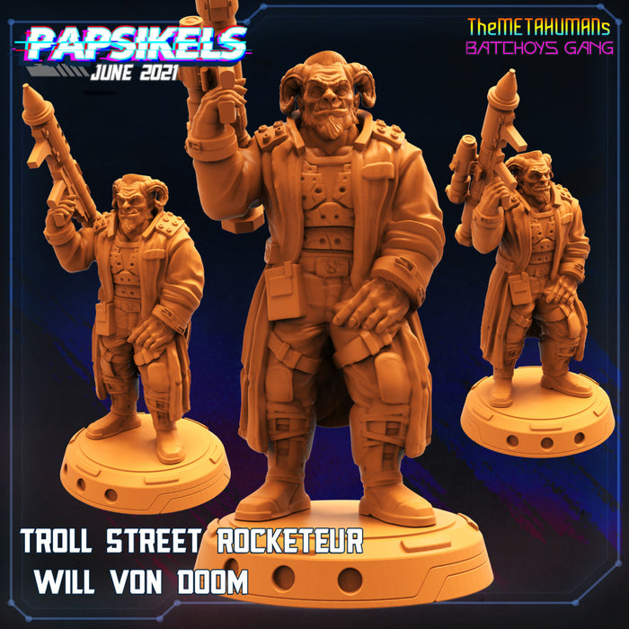 Troll Street Rocketeur Will Von Doom | Cyberpunk | Sci-Fi Miniature | Papsikels